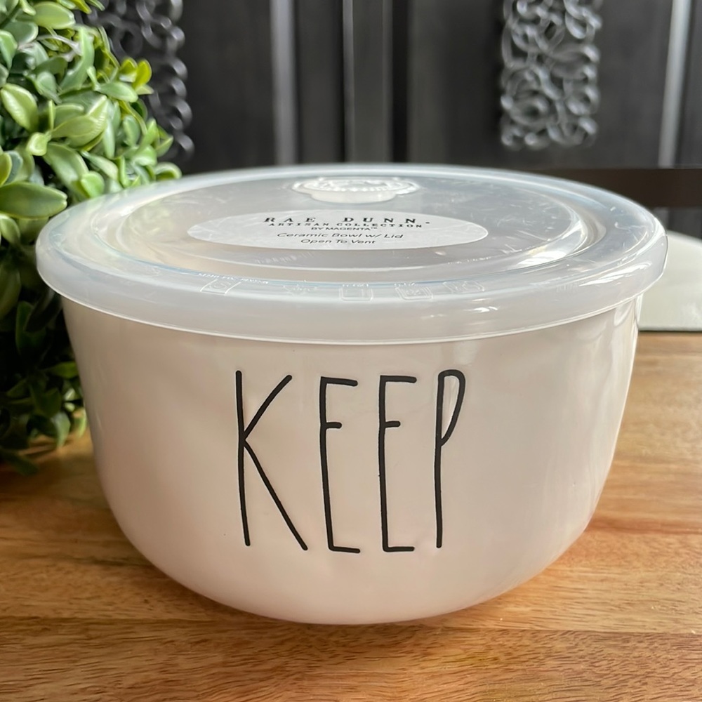 Rae Dunn KEEP Bowl with Plastic Lid NWT 🇺🇸